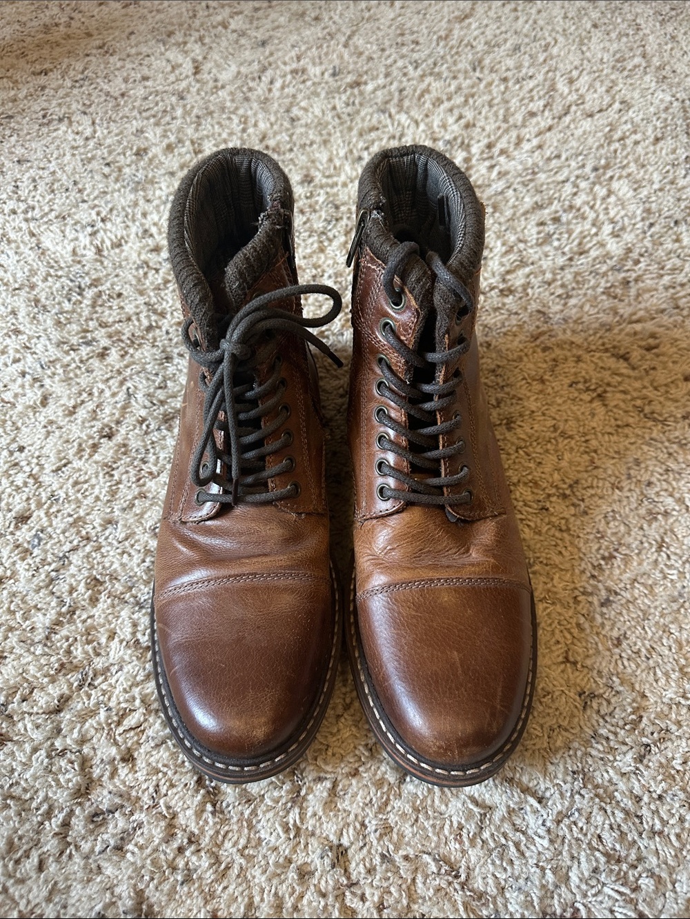 Men's Brown Leather Lace-Up Ankle Boots